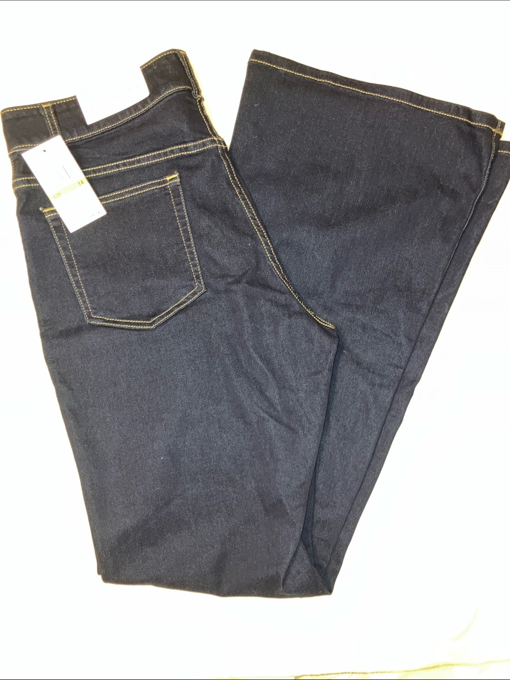 NWT Michael KORS FASHION BASICS WOMENS Salma Flare DARK BLUE JEANS SIZE 14